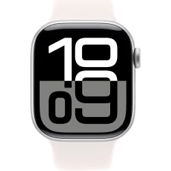 Apple Watch 10 42mm Sport Band (Серебро/Розовый)