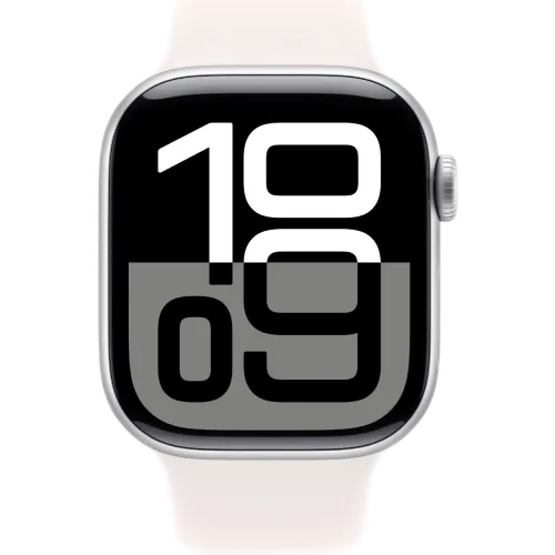 Apple Watch 10 42mm Sport Band (Серебро/Розовый)