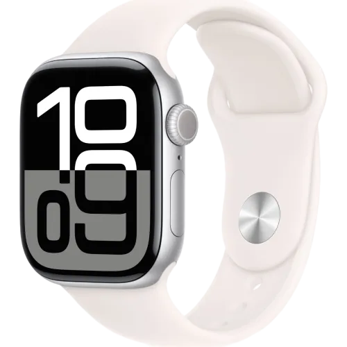 Apple Watch 10 42mm Sport Band (Серебро/Розовый)