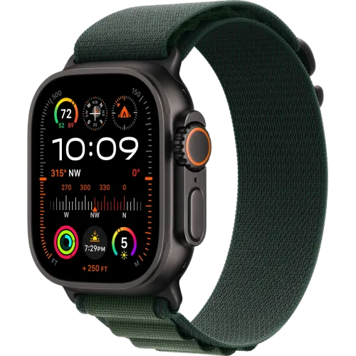 Apple Watch Ultra 2 2024 Black 49мм Alpine Loop (Зеленый)