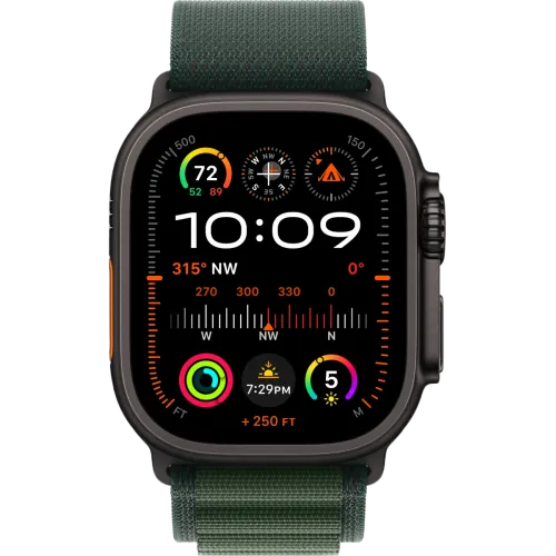 Apple Watch Ultra 2 2024 Black 49мм Alpine Loop (Зеленый)