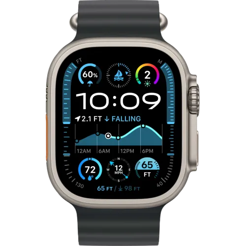 Apple Watch Ultra 2 2024 49mm Natural Ocean Band (Черный)